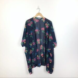 Mileage Blue Floral Kimono Size 1x